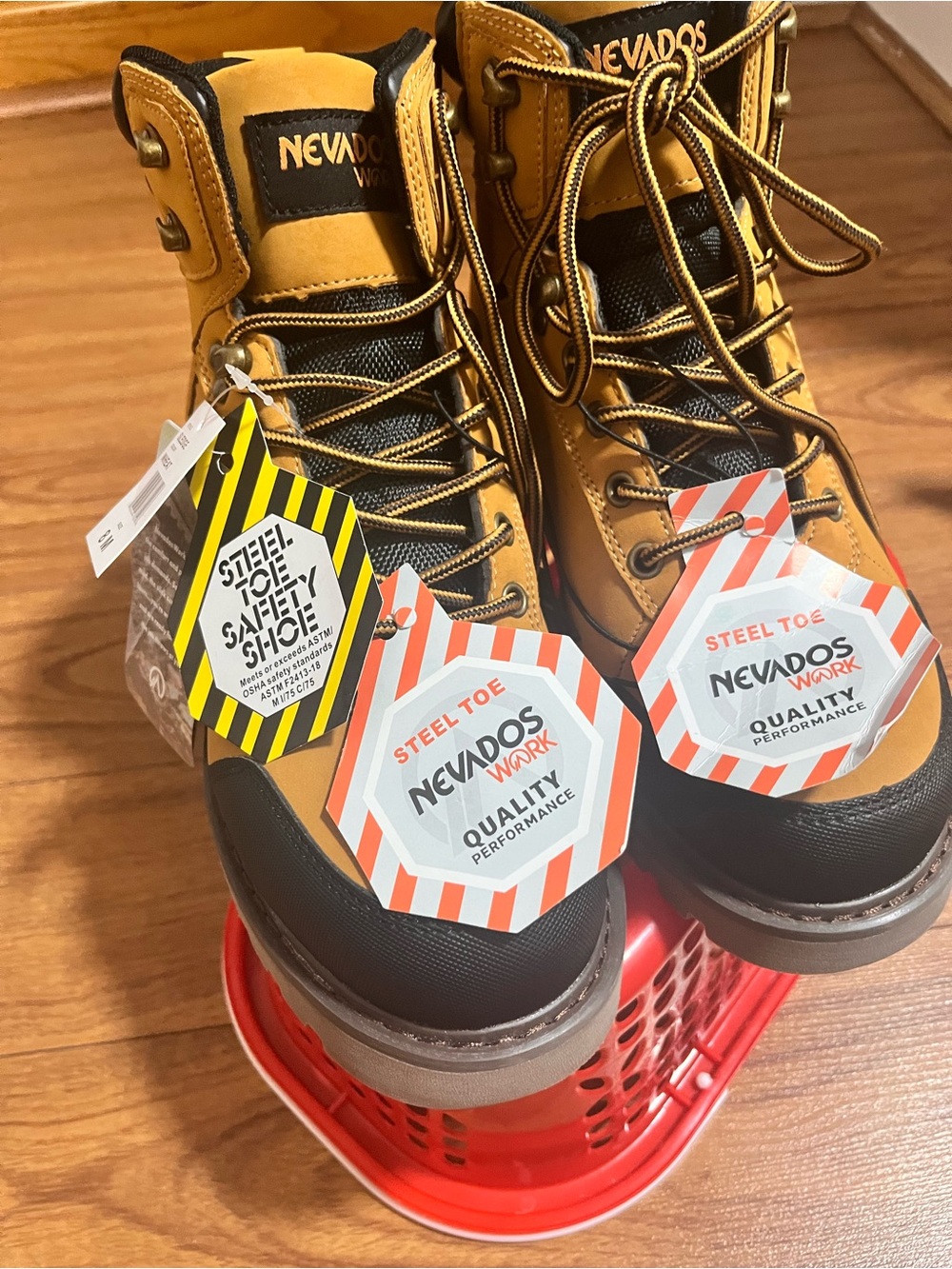' Yellow Steel-Toe Work Boots - Picture 2 of 5